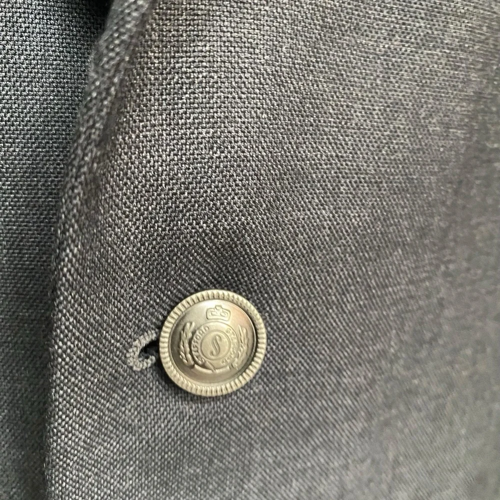 Stafford Mens Size 46R Blazer Sport Coat Gray Wool‎ Suit Jacket Classic Fit